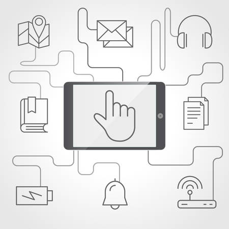Application and devices infographics with icons eps10のイラスト素材
