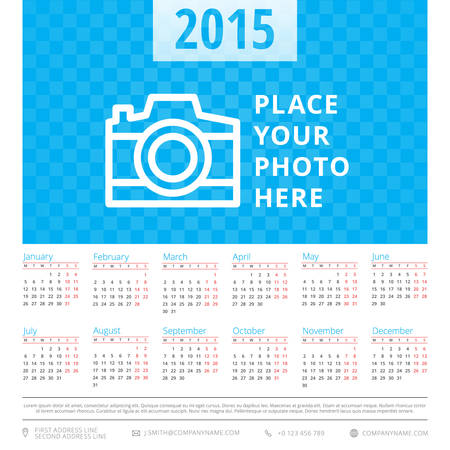 Calendar 2015 vector template week starts mondayのイラスト素材