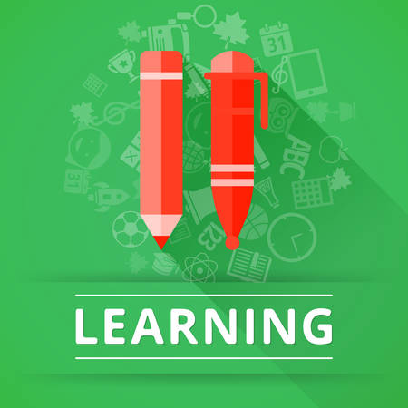 Flat design concept icons for education illustrationのイラスト素材