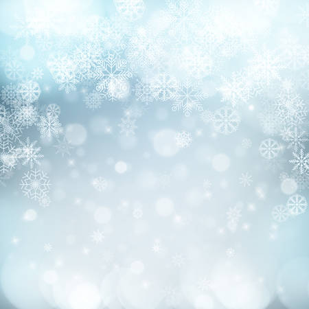 Christmas background with snowflakes and lights. のイラスト素材