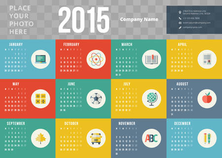 Calendar 2015 vector template week starts mondayのイラスト素材