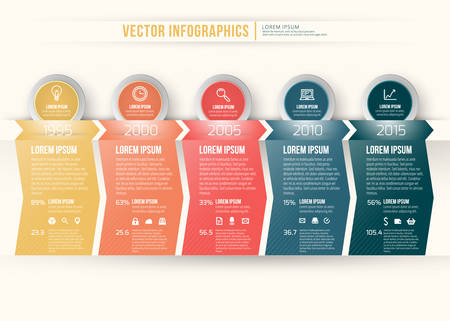 Vector abstract timeline infographic design. Workflow layout templateのイラスト素材