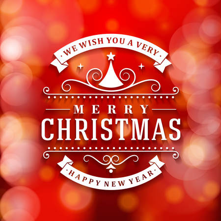 Merry Christmas message and light background with snowflakes. Vector illustration Eps 10. のイラスト素材