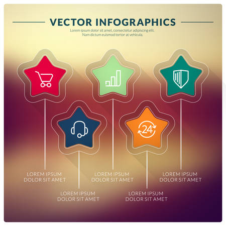 Vector abstract infographic design. Workflow layout template with blurred backgroundのイラスト素材