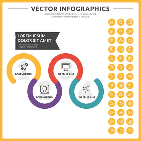Vector abstract infographic design with icon setのイラスト素材