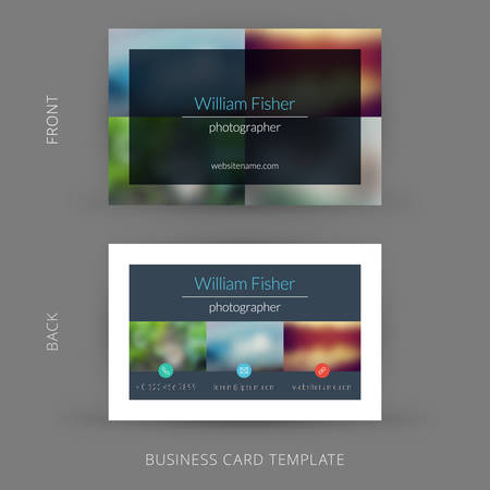 Vector modern creative business card template. Flat design.のイラスト素材
