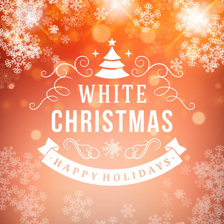 Merry Christmas message and light background with snowflakes. Vector illustration Eps 10.のイラスト素材
