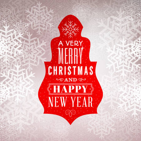 Merry Christmas message and light background with snowflakes. Vector illustration Eps 10.のイラスト素材