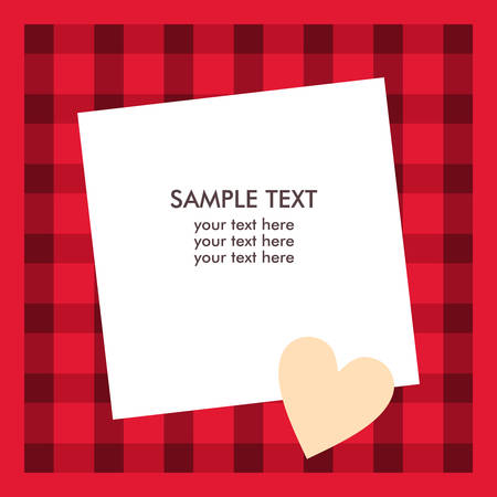 White paper sheet with text on the red checkered backgroundのイラスト素材