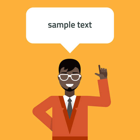 Young businessman pointing upのイラスト素材