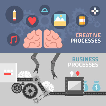 Flat design concept for creative and business process. Vector illustration for web banners and promotional materialsのイラスト素材