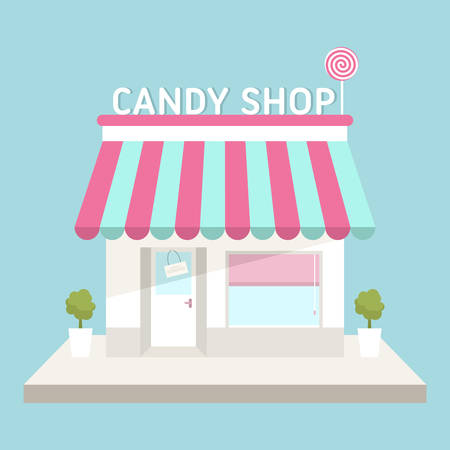 Flat design vector illustration of small business concept. House with shopのイラスト素材