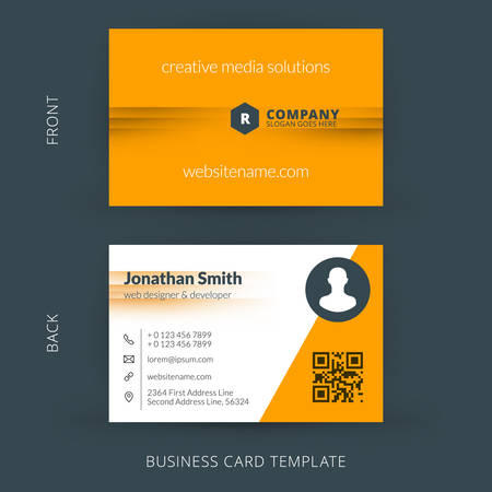 Vector modern creative and clean business card template. Flat designのイラスト素材