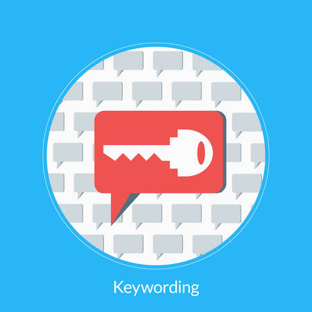 Flat design concept for Keywording. Vector illustration for web banners and promotional materialsのイラスト素材