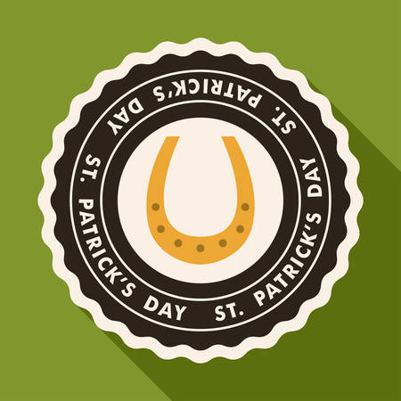 St. Patricks Day card design. Vintage holiday badge designのイラスト素材