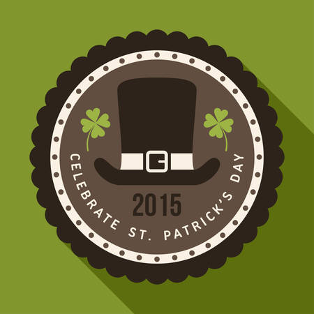 St. Patricks Day card design. Vintage holiday badge designのイラスト素材