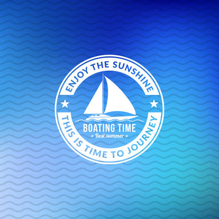 Retro summer vintage label on colorful background. Tropical paradise, beach vacation, adventure and travelのイラスト素材