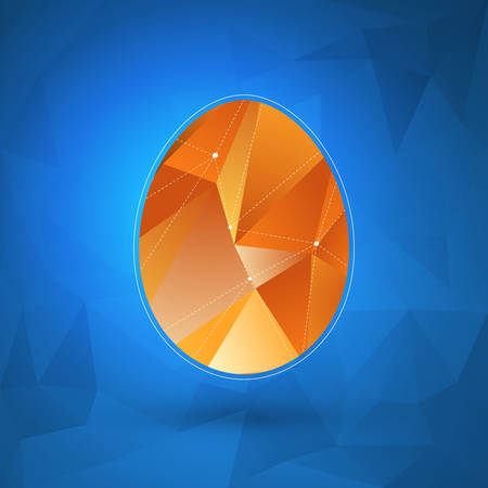 Happy Easter holiday greeting card with abstract polygonal vector eggのイラスト素材