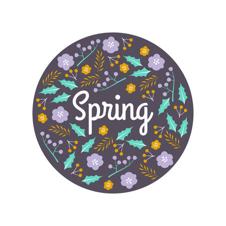 Vector illustration with word Spring. Creative design for wedding invitations, greeting cards, spring sales advertisementのイラスト素材