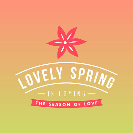 Vector illustration with template text lovely spring. Creative design for wedding invitations, greeting cards, spring sales advertisementのイラスト素材