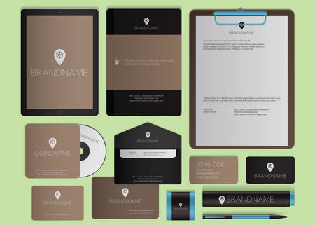 Modern corporate identity template design. Flat design vector illustrationのイラスト素材