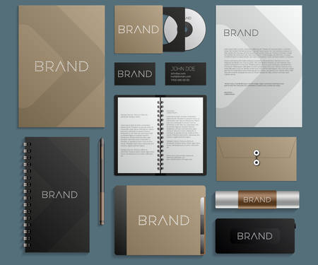 Modern corporate identity template design. Flat design vector illustrationのイラスト素材