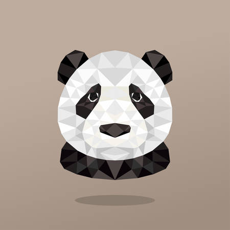 Animal Portrait With Polygonal Geometric Design Vector Illustration. Pandaのイラスト素材