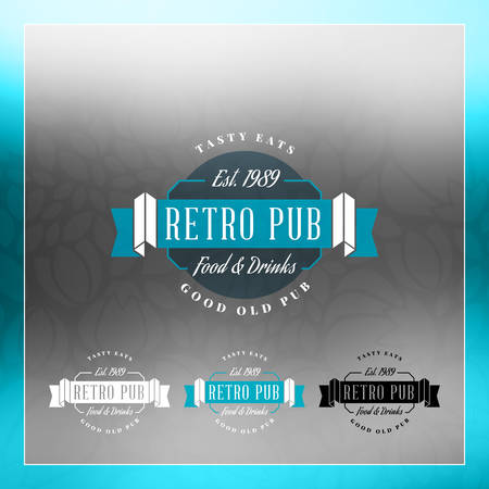 Retro Vintage Insignia, icon, Label or Badge. Business sign design template with color variationsのイラスト素材