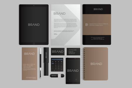 Modern corporate identity template design. Flat design vector illustrationのイラスト素材