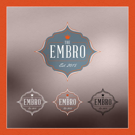 Retro Vintage Insignia, Logotype, Label or Badge. Business sign design template with color variationsのイラスト素材