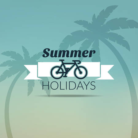 Retro summer vintage label on colorful background. Tropical paradise, beach vacation, adventure and travelのイラスト素材