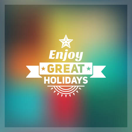 Retro summer vintage label on colorful background. Tropical paradise, beach vacation, adventure and travelのイラスト素材