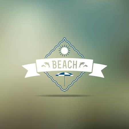 Retro summer vintage label on colorful background. Tropical paradise, beach vacation, adventure and travelのイラスト素材