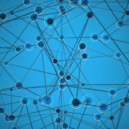 Wireframe Polygonal Element. Abstract Background with Connected Lines and Dotsのイラスト素材