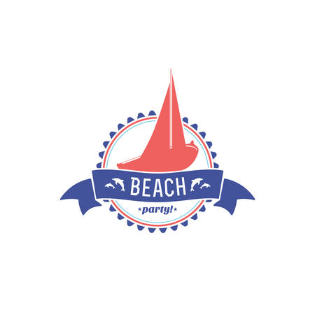 Retro summer vintage label on white backgroundのイラスト素材