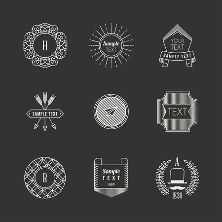 Set of Hipster Vintage Labels,   Insignias, Badges for Your Businessのイラスト素材