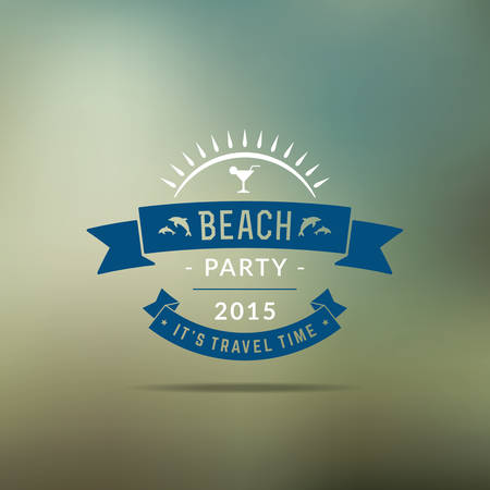 Retro summer vintage label on colorful background. Tropical paradise, beach vacation, adventure and travelのイラスト素材