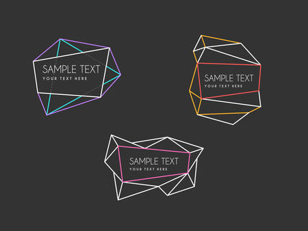 Set of Abstract Geometric Vector Line Art Decoration Frames. Design Templateのイラスト素材