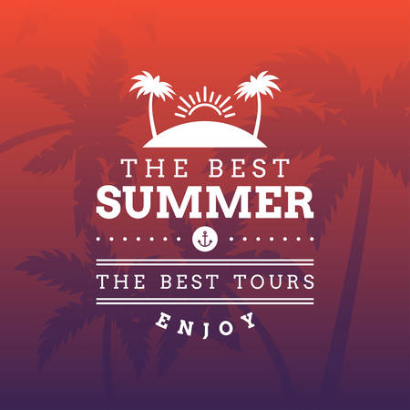 Retro Summer Holidays Vintage Labelのイラスト素材