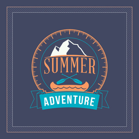 Retro Vintage Summer Camping Badgeのイラスト素材