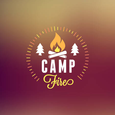 Retro Vintage Summer Camping Badgeのイラスト素材