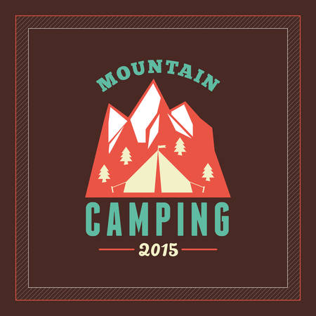 Retro Vintage Summer Camping Badgeのイラスト素材