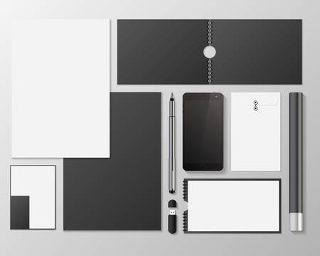Realistic Corporate Identity Business Set Design. Vector Illustrationのイラスト素材