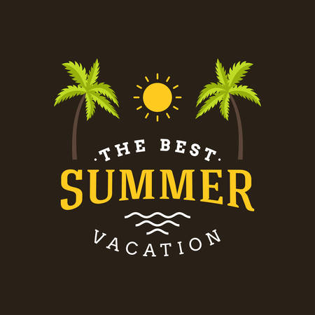 Summer Holidays Hipster Vintage Label or Badge. Vector Design Elementのイラスト素材
