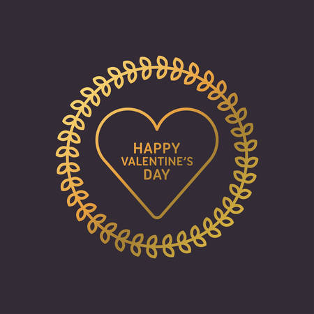 Decorative Circle Frame with Hearts. Happy Valentines Day Celebration. Vector Design Elements for Greeting Cardのイラスト素材