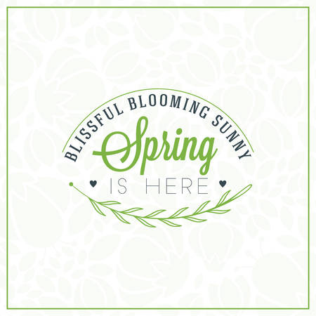 Spring Vintage Retro Style Typographic Badge or Label. Spring Vector Illustration. Hello Spring. Greeting Card Designのイラスト素材