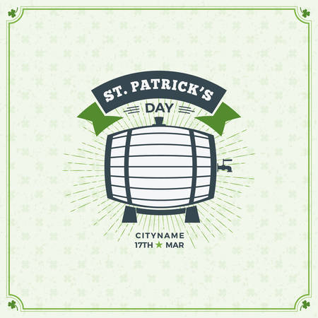 St. Patricks Day Vintage Holiday Badge Design. Vector Greetings Card Design. Saint Patricks Day Background. Happy Saint Patricks Dayのイラスト素材
