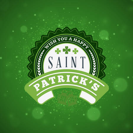 St. Patricks Day Holiday Badge Design. Vector Greetings Card Design. Saint Patricks Day Background. Happy Saint Patricks Dayのイラスト素材