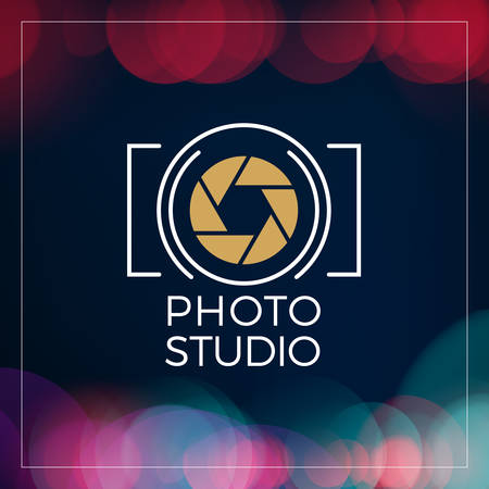 Photography Design Template. Photography Retro Golden Badge. Photo Studioのイラスト素材