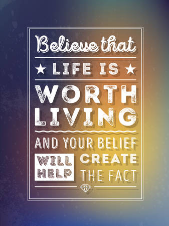 Vector Typography Poster with Motivational Quote On Blurred Backgroundのイラスト素材